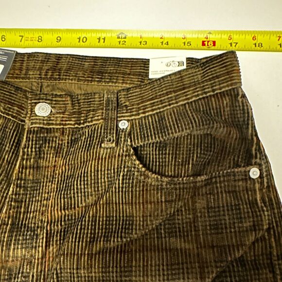 NWT Levi's 578 Baggy Corduroy Jeans Ennis Plaid Brown Size 33x30 (34X28) $98 - Picture 7 of 14